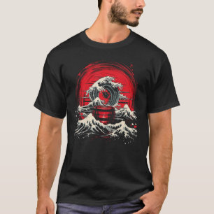 Camiseta Taiko Drumming Japão Ondas Sunset Ondas Oceânicas