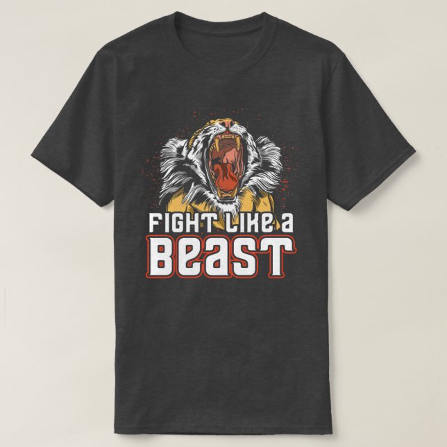 Camiseta Tailandês Boxando Muay Tailandês Tiger Nak Muay Lu (Frente do Design)