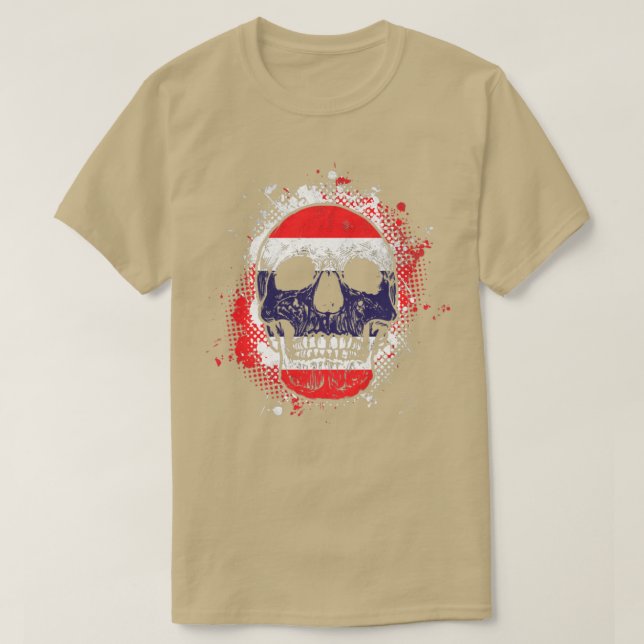 Camiseta Tailandês Flag Skull (Frente do Design)