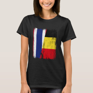 Camiseta tailandesa belga meia bandeira tailandesa