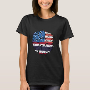 Camiseta Tailândia Bandeira EUA América Sunflower Thai Orgu