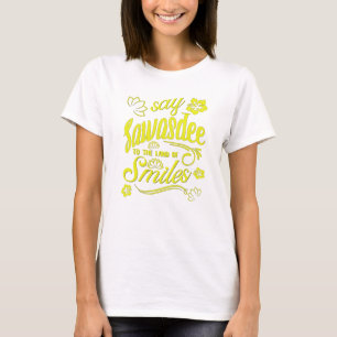 Camiseta Tailândia diz Sawasdee à terra de sorrisos holida