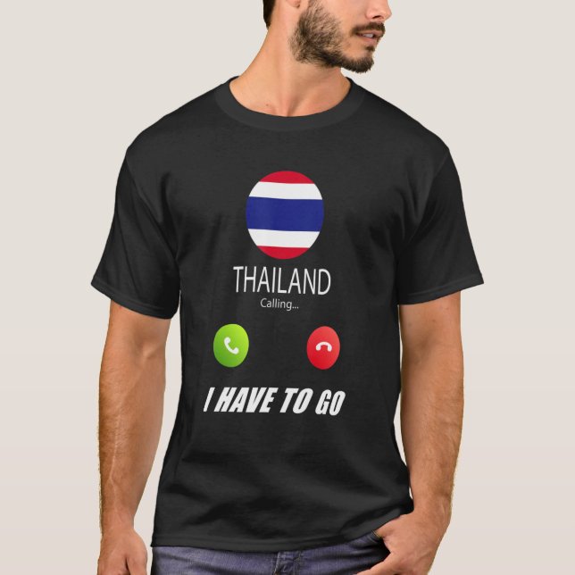Camiseta Tailândia Flag Souvenir Tailândia Está Chamando (Frente)