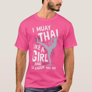 Camiseta Tailândia Mma Thai Boxing Muay Thai Girl Kickboxin