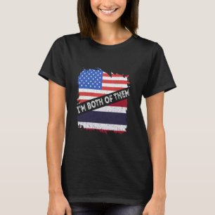 Camiseta Tailândia Sinalizador EUA América Eu sou ambos Tai