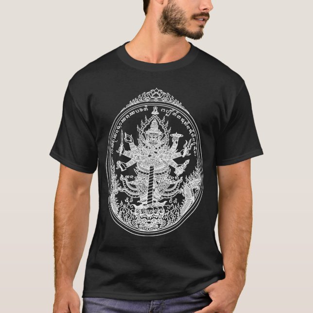 Camiseta Tailândia tatuagem mágica sak yant thai tatuagens  (Frente)