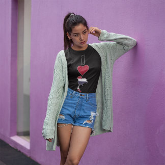 Camiseta Tailândia Vertical I Love Thai Flag Map Mulheres