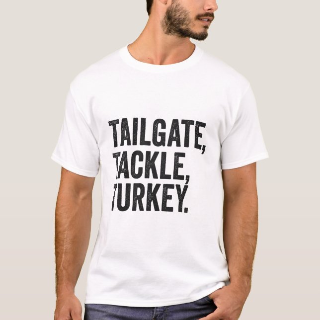 Camiseta Tailgate Enfrenta O Futebol De Ação De Graças Da T (Frente)