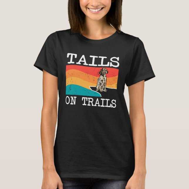 Camiseta Tails On Trails English Setter Dog  Hiking (Frente)