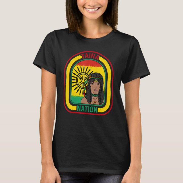 Camiseta Taina Nation Taino Sun Símbolo Nativo Americano (Frente)