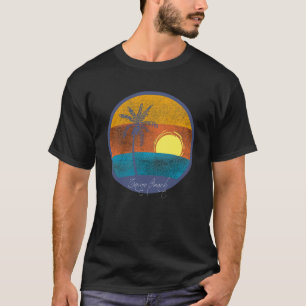 Camiseta Taino Beach Grand Bahamas Desbotou Retro Sunset