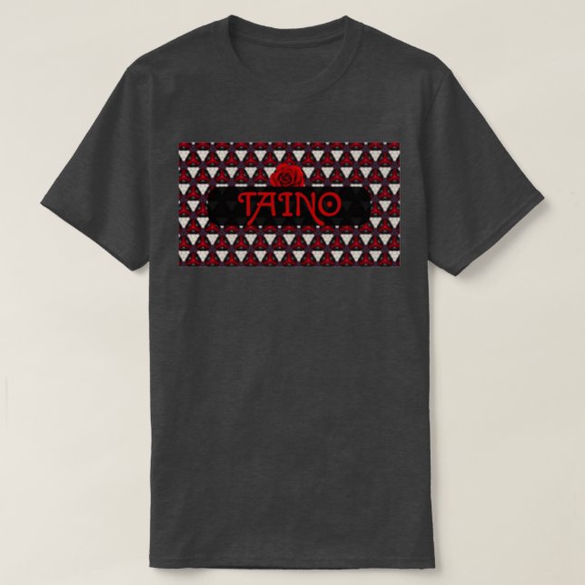 Camiseta Taino Red Native American Diamond Patterno (Frente do Design)