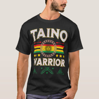 Camiseta Taino Warrior Flag Nativo Americano Arawak Boriken