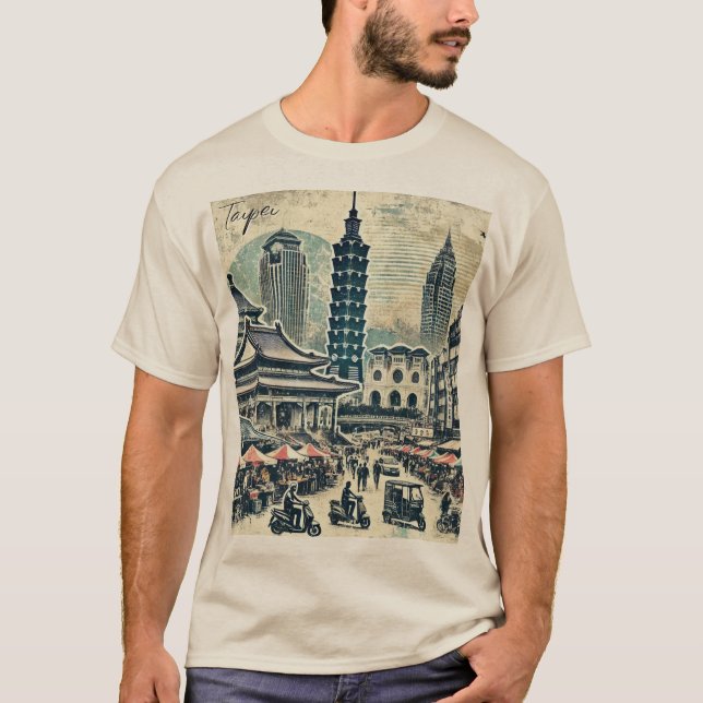 Camiseta Taipei Taiwan - Grunge em Descanso (Frente)