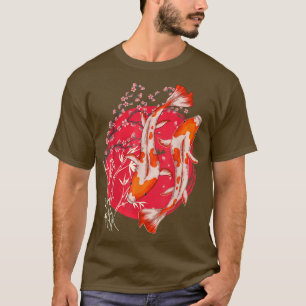 Camiseta Taisho Sanke Koi Cherry Blossom Sakura Japonês Ko