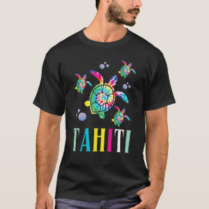 Camiseta Taiti Polinésia Francesa Tie Dye Sea Turtle Taiti