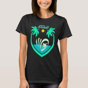 Camiseta Taiti Surfing Sun Palms Polinésia Pacífico Sur