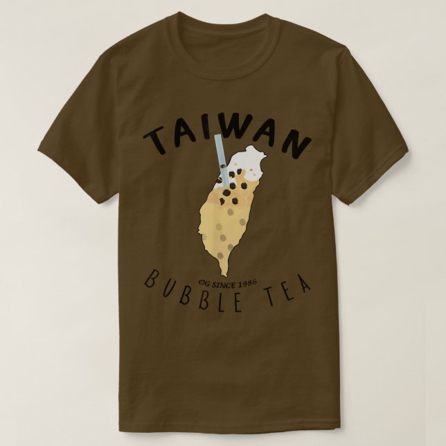Camiseta Taiwan Bubble Tea Funny Bubble Tea Taiwan Map BOBA (Frente do Design)