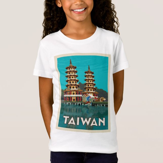Camiseta Taiwan | Dragão E Pagodas De Tigre (Frente)