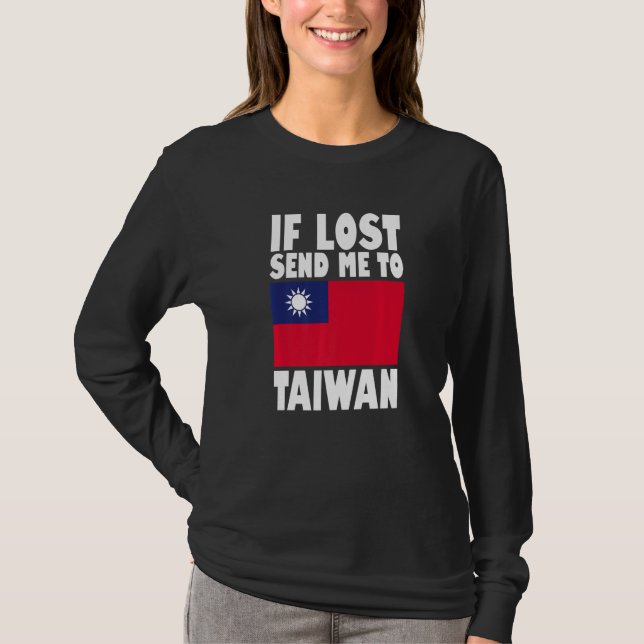 Camiseta Taiwan Flag Design  If lost send me to Taiwan Prem (Frente)