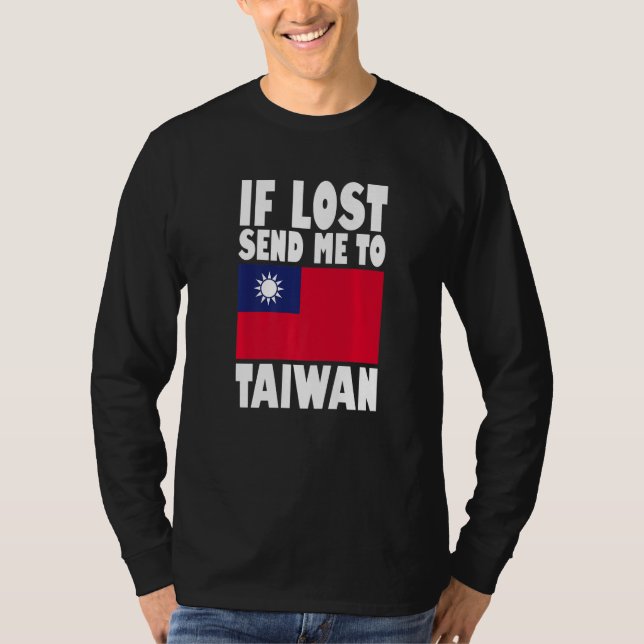Camiseta Taiwan Flag Design  If lost send me to Taiwan Prem (Frente)
