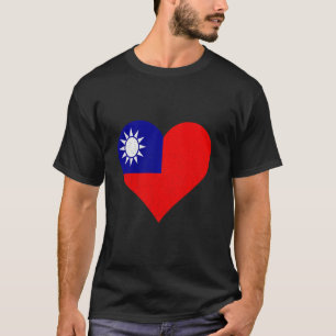 Camiseta Taiwan Raízes Taiwanesas Bandeira de Taiwan Coraçã