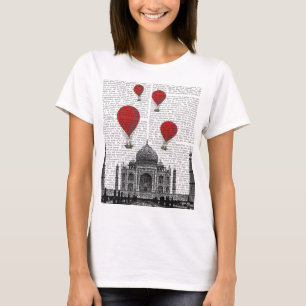Camiseta Taj Mahal e Red Hot Air Balloons