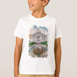 Camiseta Taj Mahal India Watercolor Art