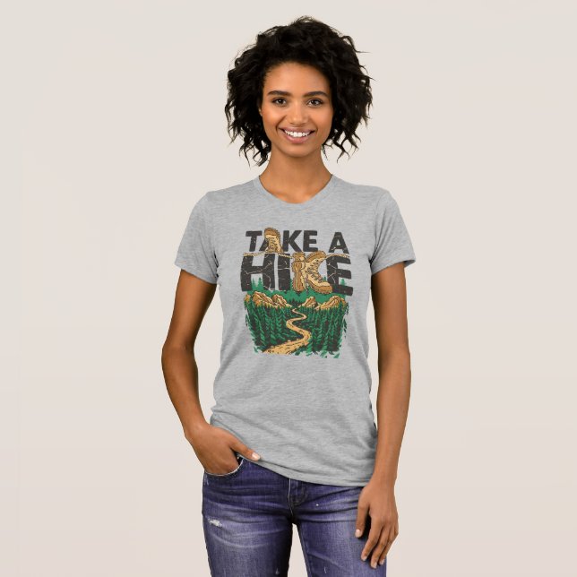 Camiseta Take a Hike – Funny Hiking Quote with Boot (Frente Completa)