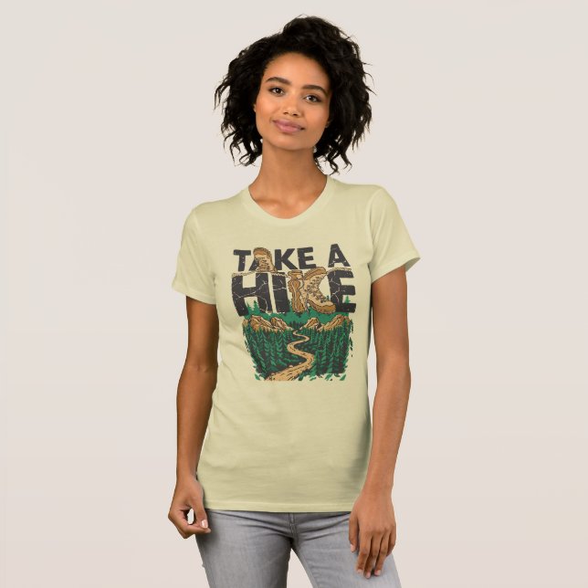 Camiseta Take a Hike – Funny Hiking Quote with Boot (Frente Completa)