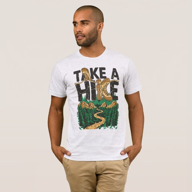 Camiseta Take a Hike – Funny Hiking Quote with Boot (Frente Completa)