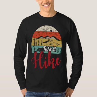 Camiseta Take A Hike Retro Hiker Outdoor Mountain Nature H