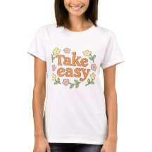 "Take Easy": Positive Retro Floral Illustration