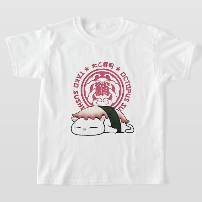 Camiseta Tako Octopus Sushi Cat (Postura )