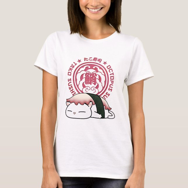 Camiseta Tako Octopus Sushi Cat (Frente)