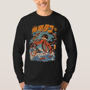 Camiseta Tako Sushi Ataque Polvo Kaiju Frutos do Mar Lula O