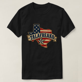 Camiseta TALAFREAKO Antiga Bandeira Americana do Texas Retr