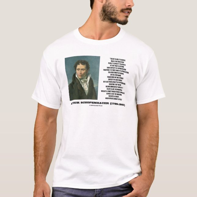 Camiseta Talento de Arthur Schopenhauer contra citações do (Frente)