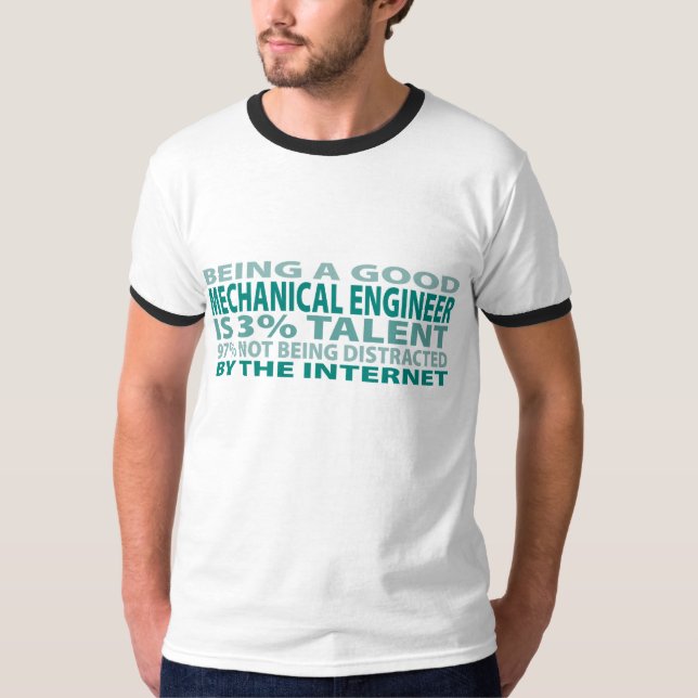 Camiseta Talento do engenheiro mecânico 3% (Frente)