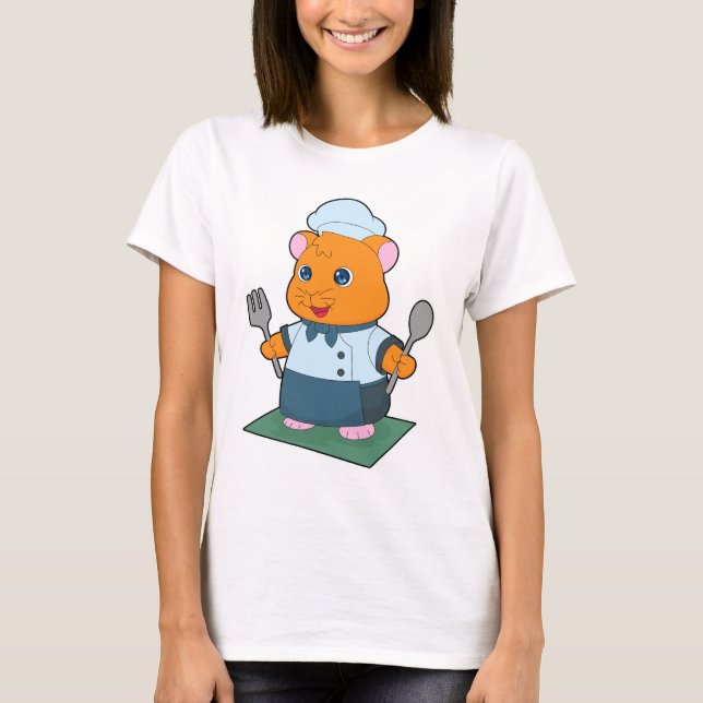 Camiseta Talheres Cozinha Hamster Culinária (Frente)