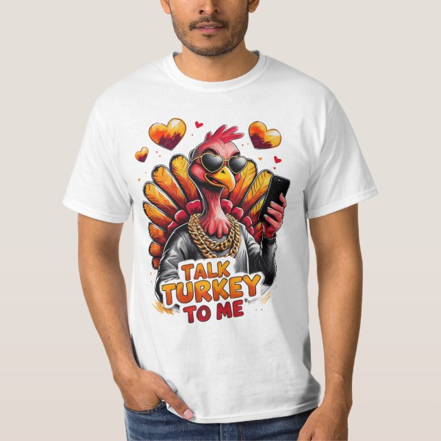 Camiseta Talk Turkey to Me – Funny Cool Turkey Thanksgiving (Frente)
