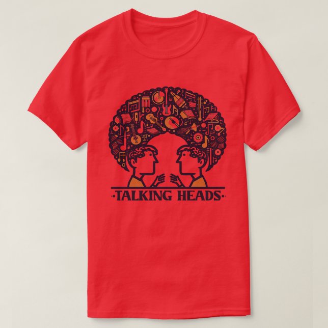 Camiseta Talking head 80s Music fan design (Frente do Design)