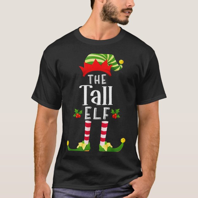 Camiseta Tall Christmas Elf Matching Pajama X-mas Party  (Frente)