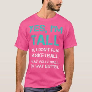 Camiseta Tall Pessoas Joga Voleibol Engraçado