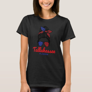 Camiseta Tallahassee Florida Retro Messy Bun