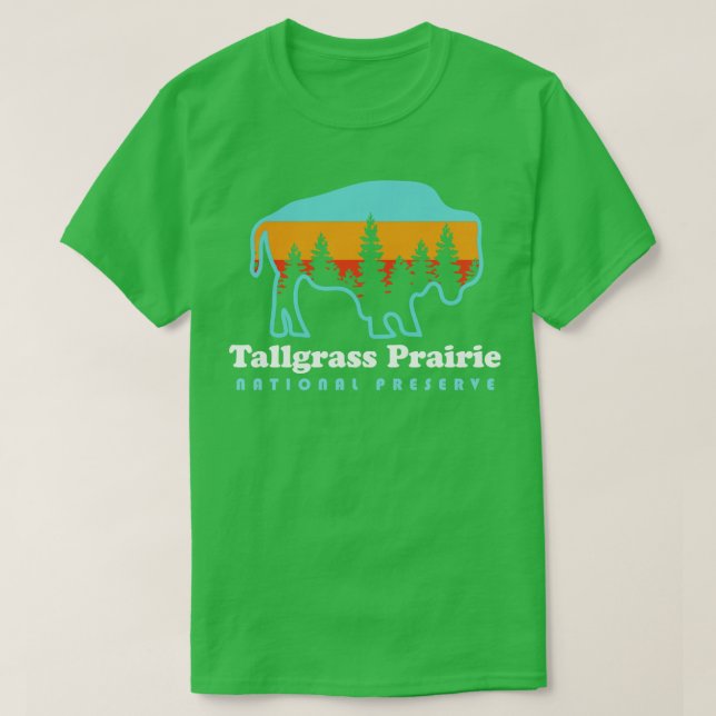 Camiseta Tallbeans Prairie National Preserve Bison Kansas (Frente do Design)
