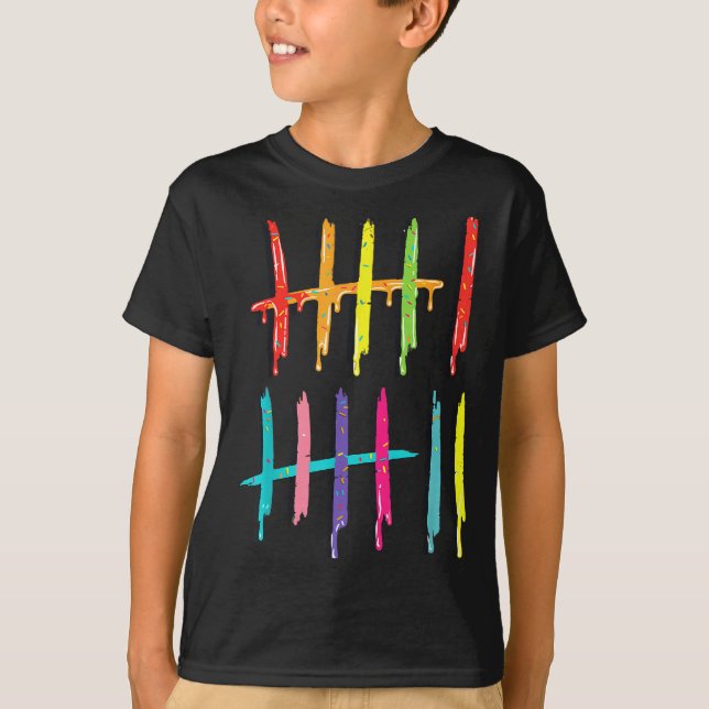 Camiseta Tally Marks 6 7 Numbers Funny Six Seven 67 Meme Ge (Frente)