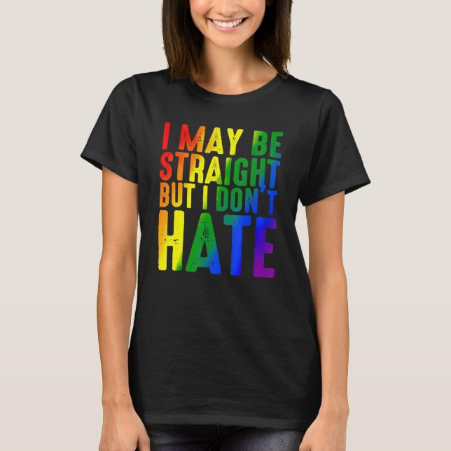 Camiseta Talvez eu seja Hetero, mas não odeio o Rainbow L (Frente)