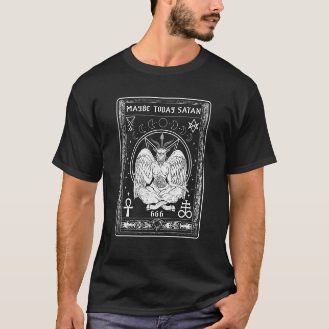Camiseta Talvez Hoje, Satã, Tarô Satânico Versos (Frente)