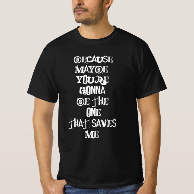 Camiseta Talvez Oasis Lyrics Mens T-Shirt (Frente)